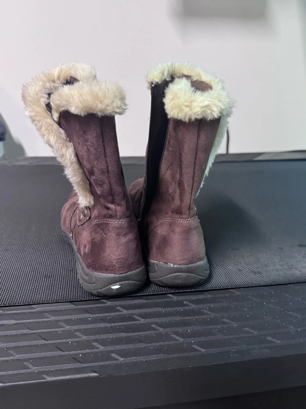 Earth Spirit Faux Suede & Fur Mid-Calf Boho/Moto Winter Boots – Size 10